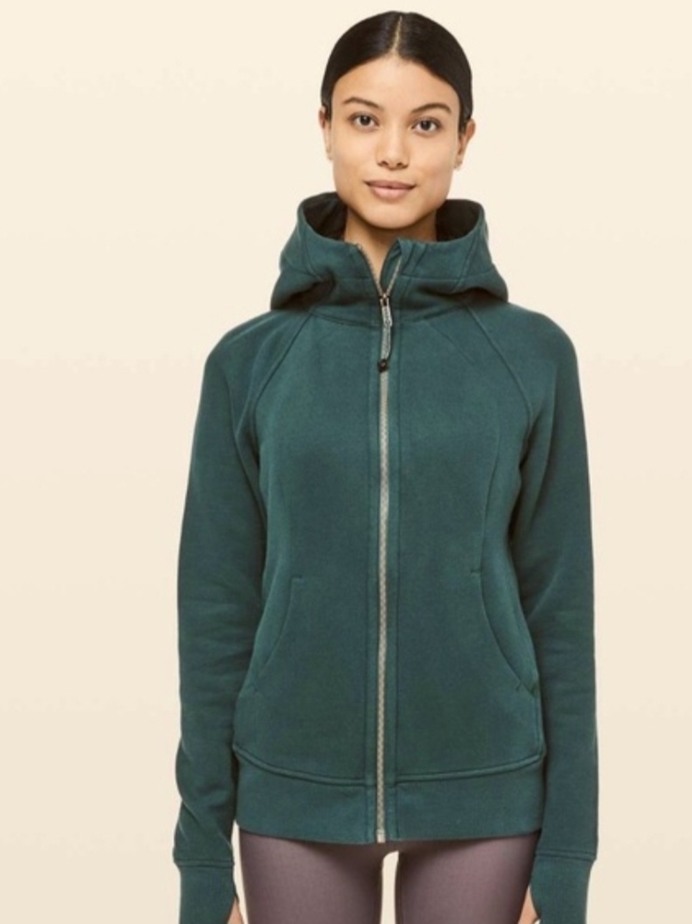 lululemon athletica Forest Green Full‑Zip Hooded Jacket